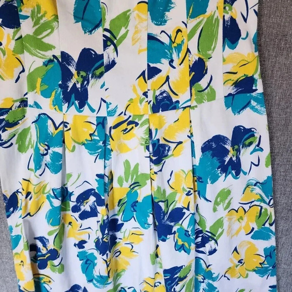 Chaps Mini Dress Multicolor Floral Square Neck Back Zip Sleeveless Size 2 - Picture 10 of 13